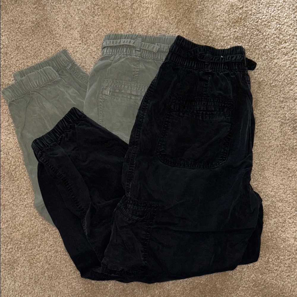 Black and Olive Green Jogger Pants
